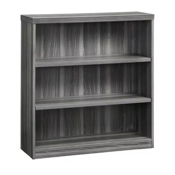 , 3 Shelf Bookcase (1 fixed shelf), Gray Steel