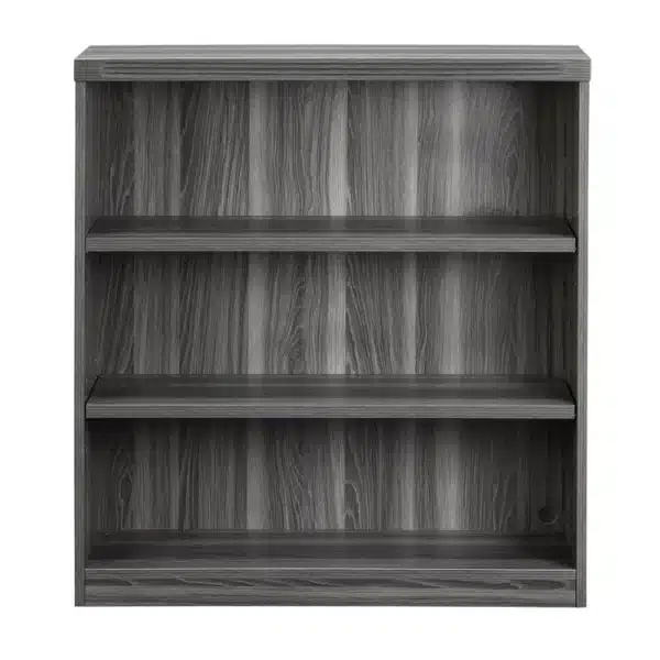 , 3 Shelf Bookcase (1 fixed shelf), Gray Steel