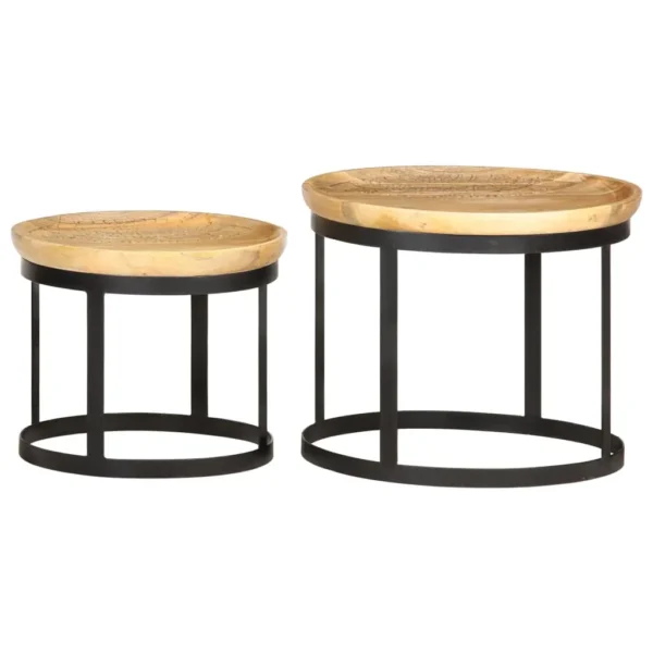 vidaXL Round Side Tables, Round Side Tables &#8211; Brown