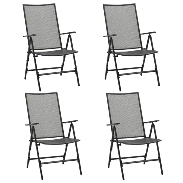, Folding Mesh Chairs 4 pcs Steel Anthracite
