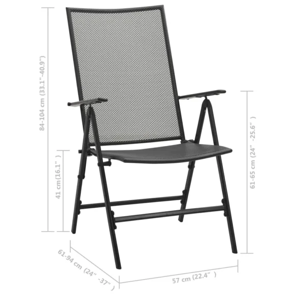 , Folding Mesh Chairs 4 pcs Steel Anthracite
