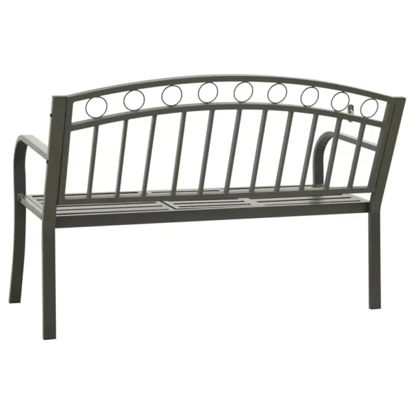 , Patio Bench with a Table 49.2&#8243; Steel Gray