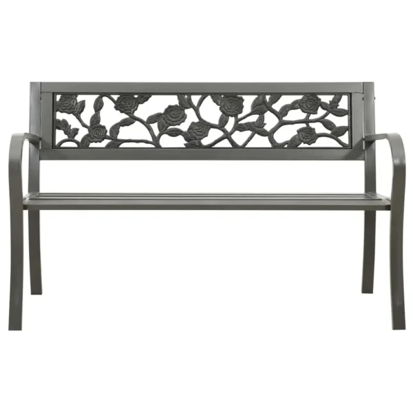 , Patio Bench 49.2&#8243; Steel Gray