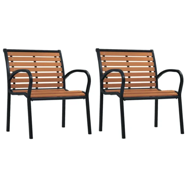 vidaXL Patio Chairs, Patio Chairs &#8211; Black and Brown, Steel and WPC