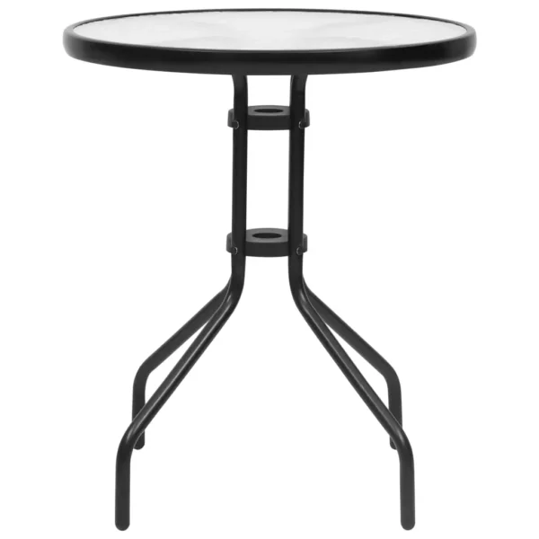 , Patio Table Black 23.6&#8243;x27.6&#8243; Steel