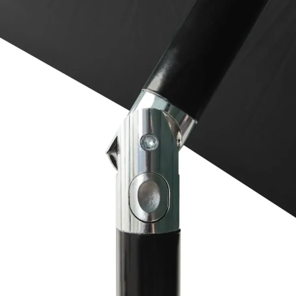 Parasol, LED Solar Parasol Black 6.6&#8217;x9.8