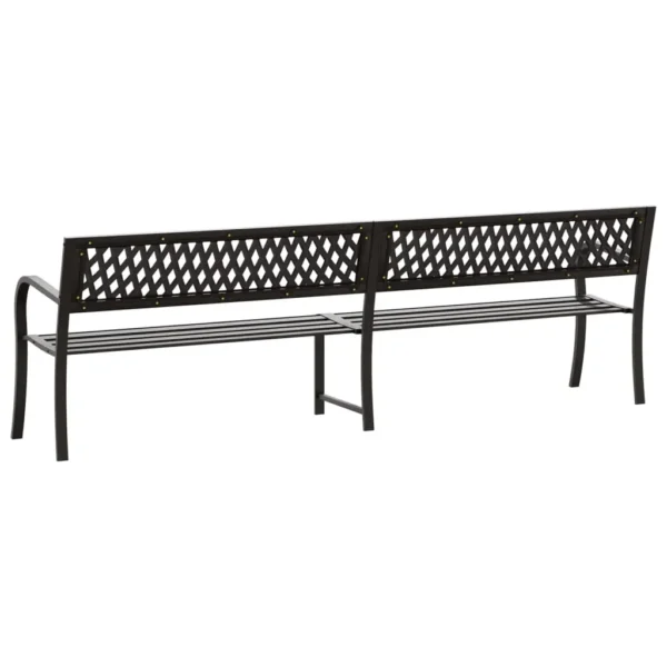 , Twin Patio Bench 96.9&#8243; Black Steel