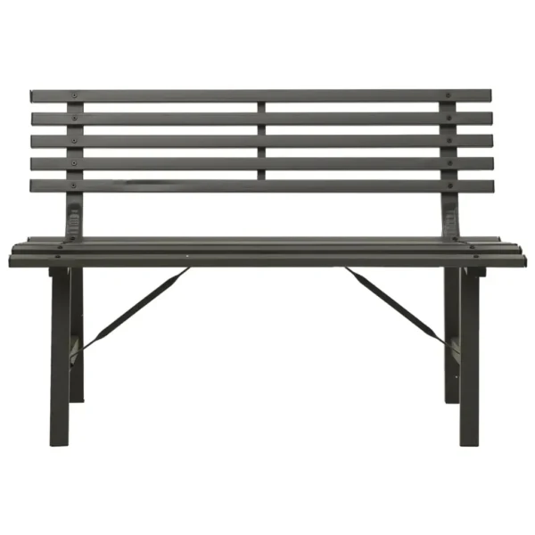 , Patio Bench 43.3&#8243; Steel Black