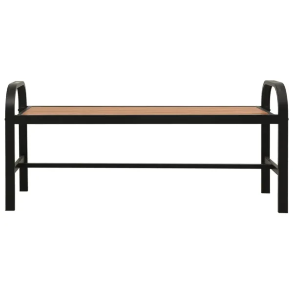 , Patio Bench 49&#8243; Steel and WPC Brown and Black