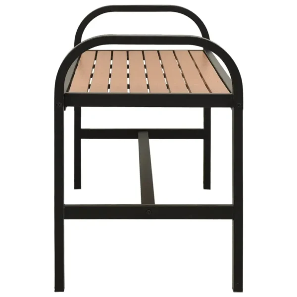 , Patio Bench 49&#8243; Steel and WPC Brown and Black
