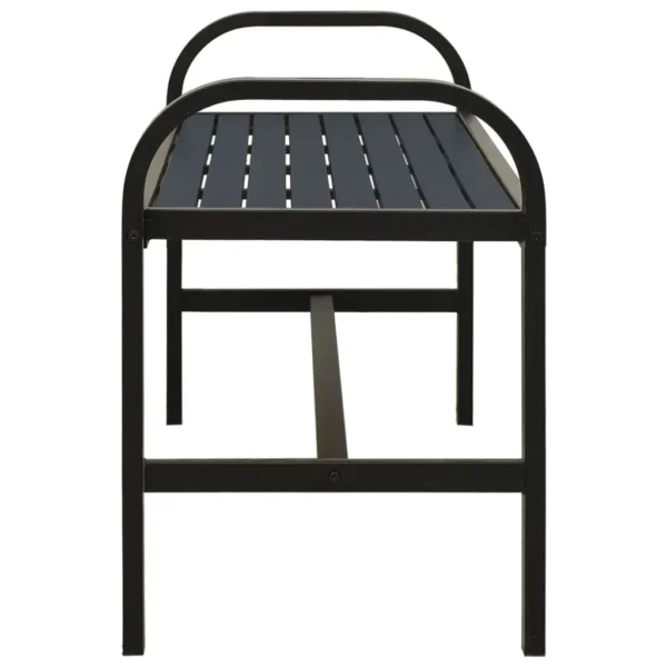 , Patio Bench 49&#8243; Steel and WPC Black