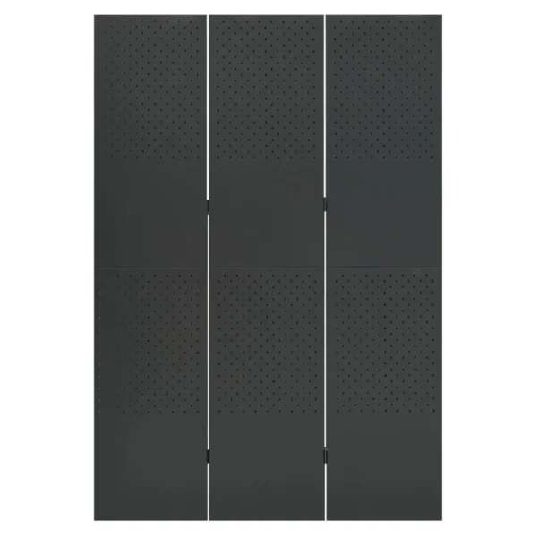 , 3-Panel Room Divider Anthracite 47.2&#8243;x70.9&#8243; Steel