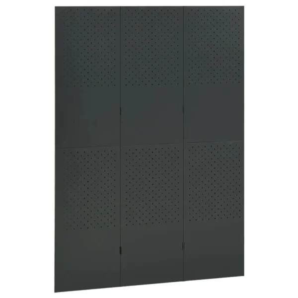 , 3-Panel Room Divider Anthracite 47.2&#8243;x70.9&#8243; Steel