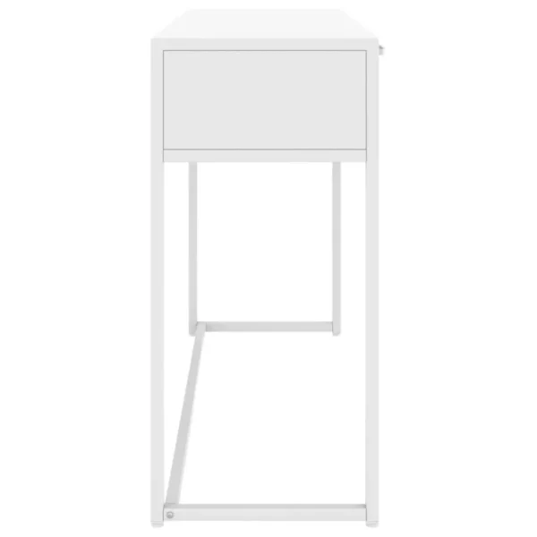 , Console Table White 41.7&#8243;x13.8&#8243;x29.5&#8243; Steel
