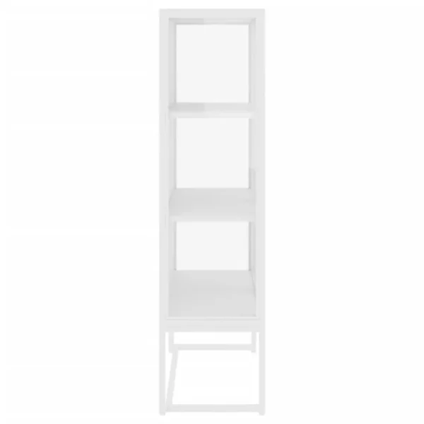 , Highboard White 31.5&#8243;x13.8&#8243;x53.1&#8243; Steel and Tempered Glass