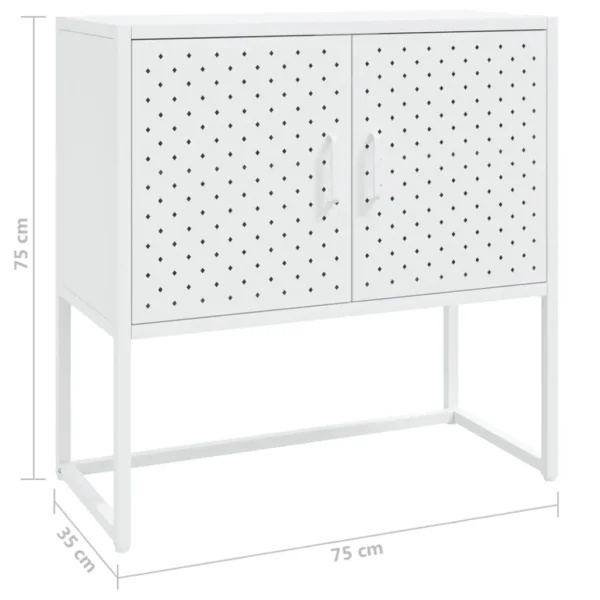 , Sideboard White 29.5&#8243;x13.8&#8243;x29.5&#8243; Steel