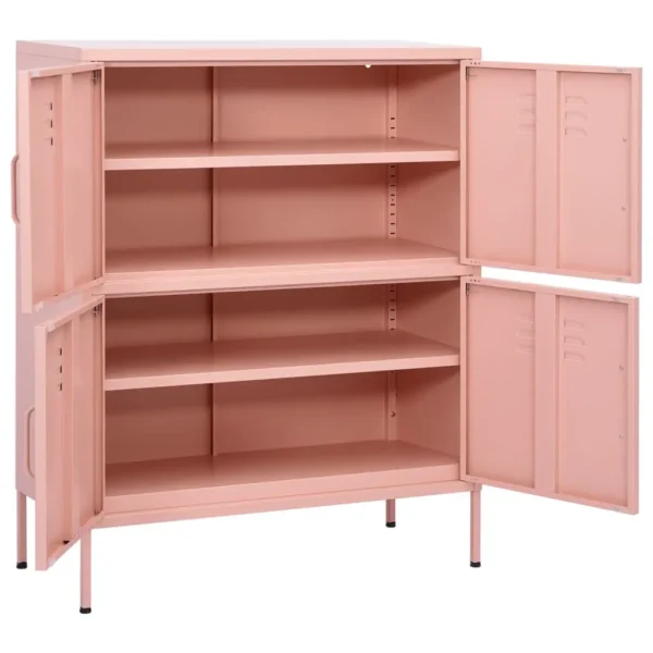 , Storage Cabinet Pink 31.5&#8243;x13.8&#8243;x40&#8243; Steel