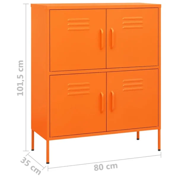 , Storage Cabinet Orange 31.5&#8243;x13.8&#8243;x40&#8243; Steel