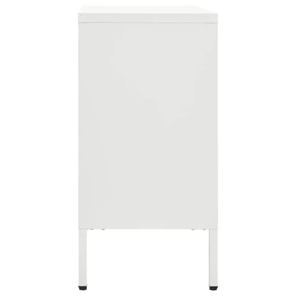 Sideboard, White Steel and Glass Sideboard