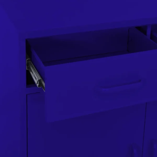 , Storage Cabinet Navy Blue 31.5&#8243;x13.8&#8243;x40&#8243; Steel