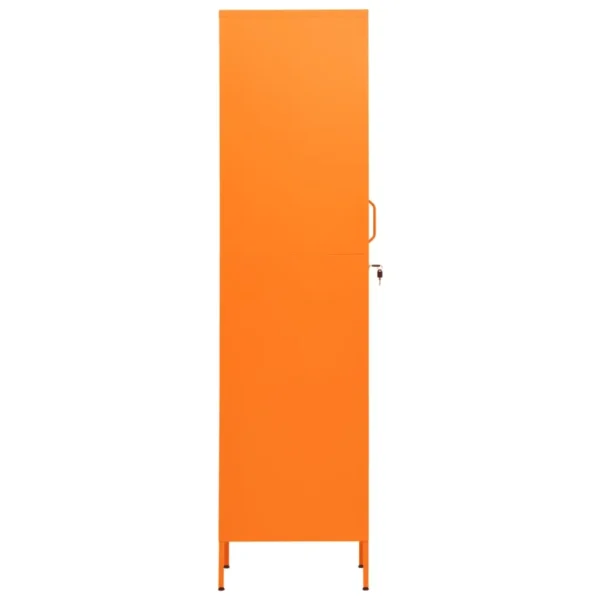 , Locker Cabinet Orange 13.8&#8243;x18.1&#8243;x70.9&#8243; Steel
