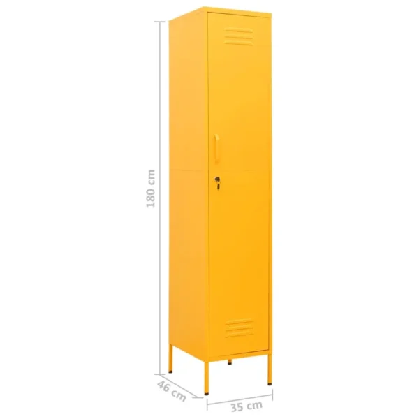 , Locker Cabinet Mustard Yellow 13.8&#8243;x18.1&#8243;x70.9&#8243; Steel