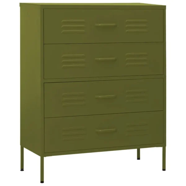 , Chest of Drawers Olive Green 31.5&#8243;x13.8&#8243;x40&#8243; Steel