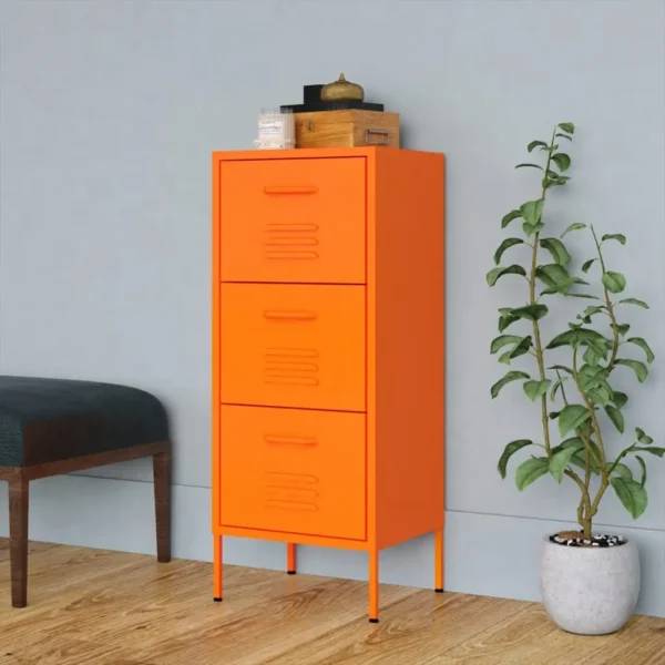 , Storage Cabinet Orange 16.7&#8243;x13.8&#8243;x40&#8243; Steel