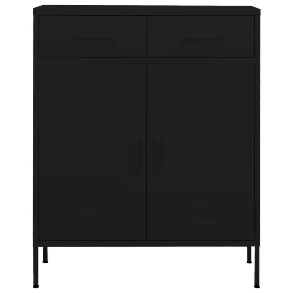 , Storage Cabinet Black 31.5&#8243;x13.8&#8243;x40&#8243; Steel