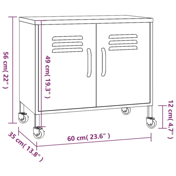 , Storage Cabinet Anthracite 23.6&#8243;x13.8&#8243;x22&#8243; Steel