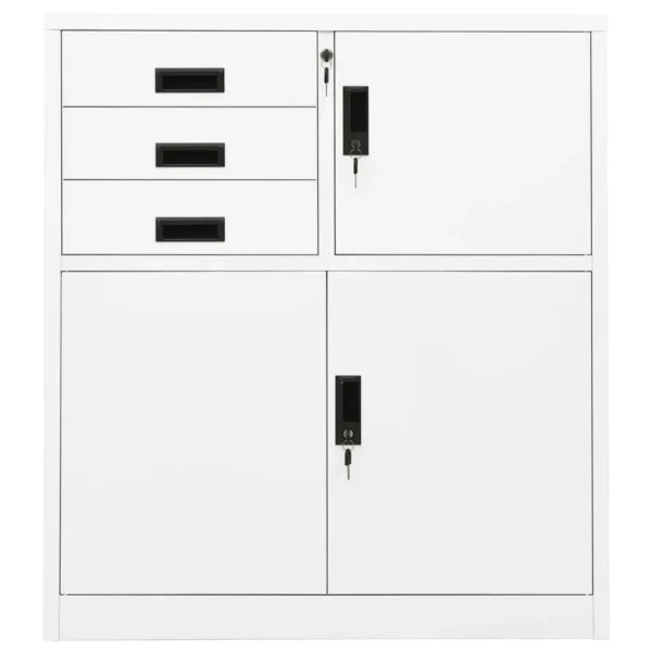, Office Cabinet White 35.4&#8243;x15.7&#8243;x40.2&#8243; Steel