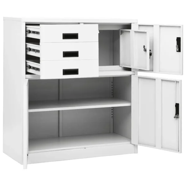 , Office Cabinet White 35.4&#8243;x15.7&#8243;x40.2&#8243; Steel