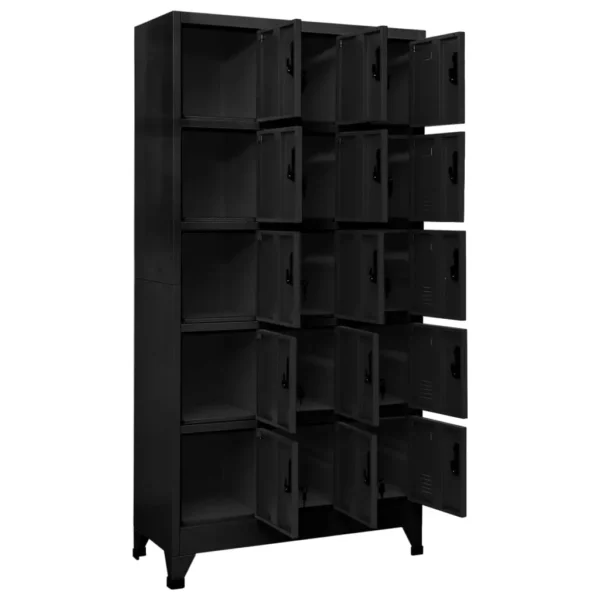 , Locker Cabinet Black 35.4&#8243;x15.7&#8243;x70.9&#8243; Steel