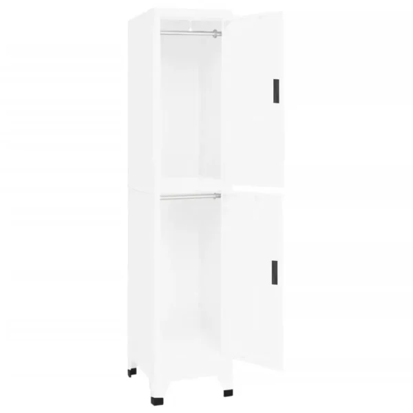 , Locker Cabinet White 15&#8243;x17.7&#8243;x70.9&#8243; Steel