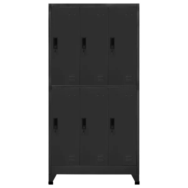 , Locker Cabinet Anthracite 35.4&#8243;x17.7&#8243;x70.9&#8243; Steel