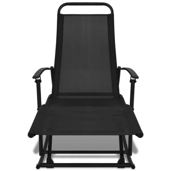 , Patio Rocking Chair Steel and Textilene Black