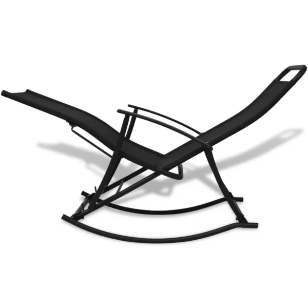 , Patio Rocking Chair Steel and Textilene Black