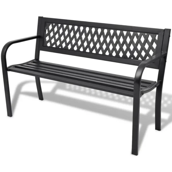 , Patio Bench 46.5&#8243; Steel Black