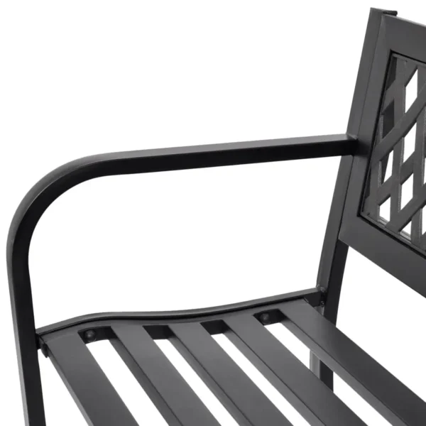 , Patio Bench 46.5&#8243; Steel Black