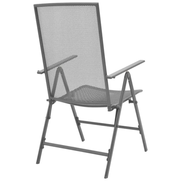 , Stackable Patio Chairs 2 pcs Steel Gray