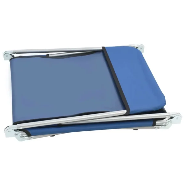 , Folding Sun Loungers 2 pcs Steel and Fabric Blue