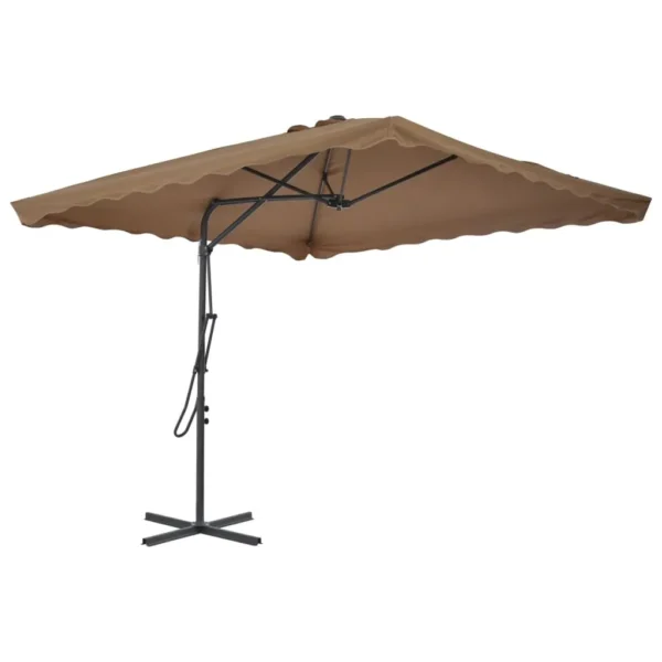 , Outdoor Parasol with Steel Pole 98.4&#8243;x98.4&#8243; Taupe