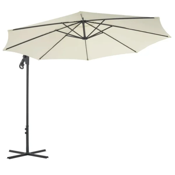 , Cantilever Umbrella with Steel Pole 118.1&#8243; Sand