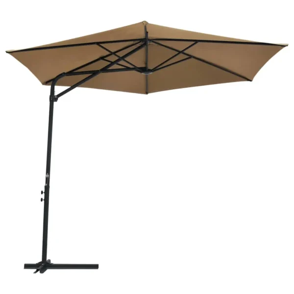 , Outdoor Parasol with Steel Pole 118.1&#8243; Taupe