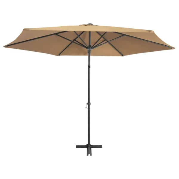 , Outdoor Parasol with Steel Pole 118.1&#8243; Taupe