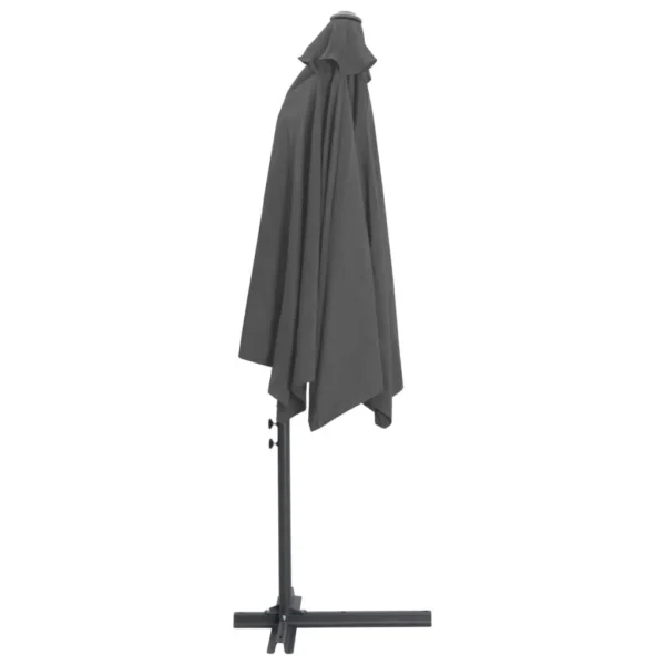 , Outdoor Parasol with Steel Pole 118.1&#8243;x98.4&#8243; Anthracite