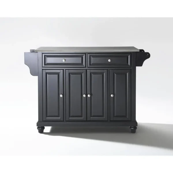 , Cambridge Stainless Steel Top Full Size Kitchen Island/Cart Black/Stainless Steel
