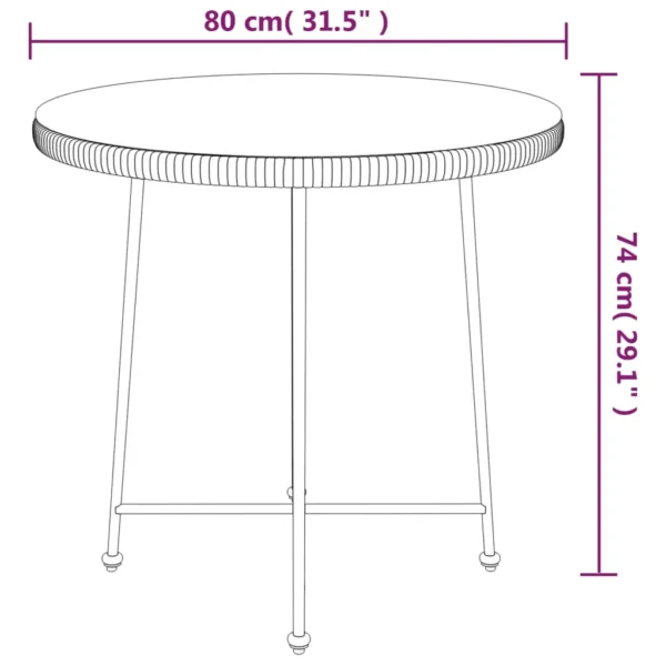 , Dining Table 31.5&#8243; Tempered Glass and Steel