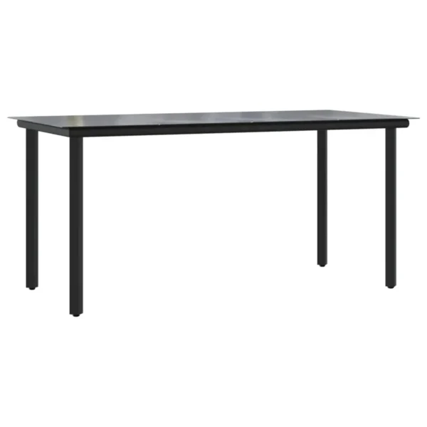 Black Steel Patio Dining Table, Black Steel Patio Dining Table