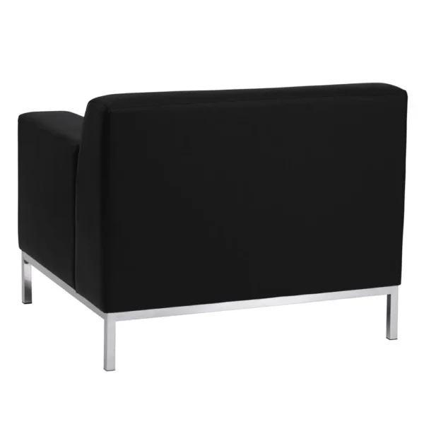 , Definity Contemporary Black LeatherSoft Chair with Stainless Steel Frame